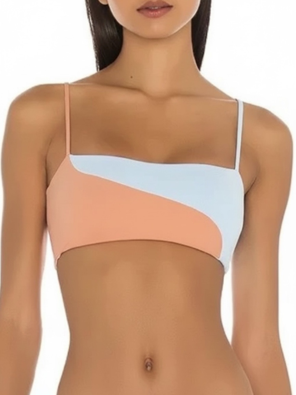 L*Space Ari Bikini Top Tangy & Blue Sky Colorblock Size Large